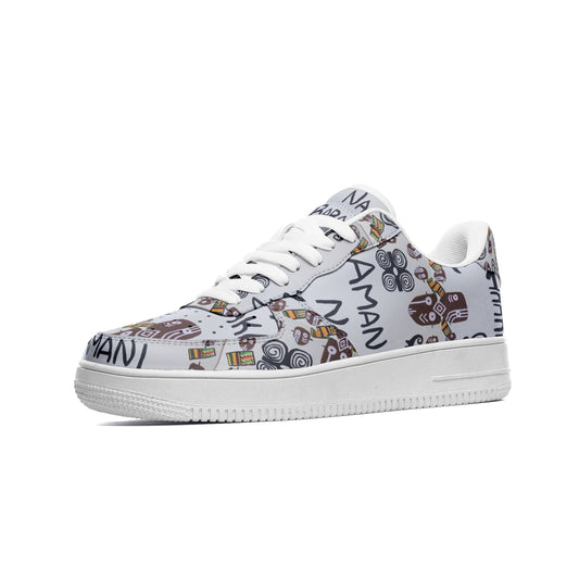 Amani Na Baraka (Peace & Blessings) Unisex Low Top Leather Sneakers