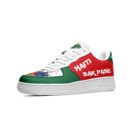 HAITI SAK PASE Unisex Low Top Leather Sneakers